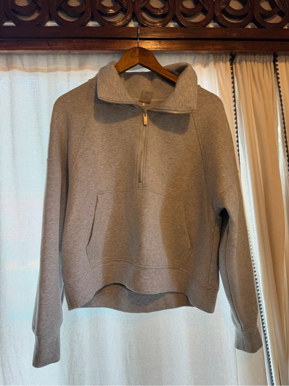 Heather Gray Half-Zip Pullover Hoodie